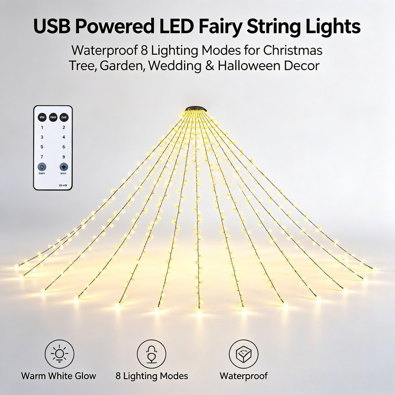 Lighting Christmas Decor - Luzes de Fada LED USB, Luzes