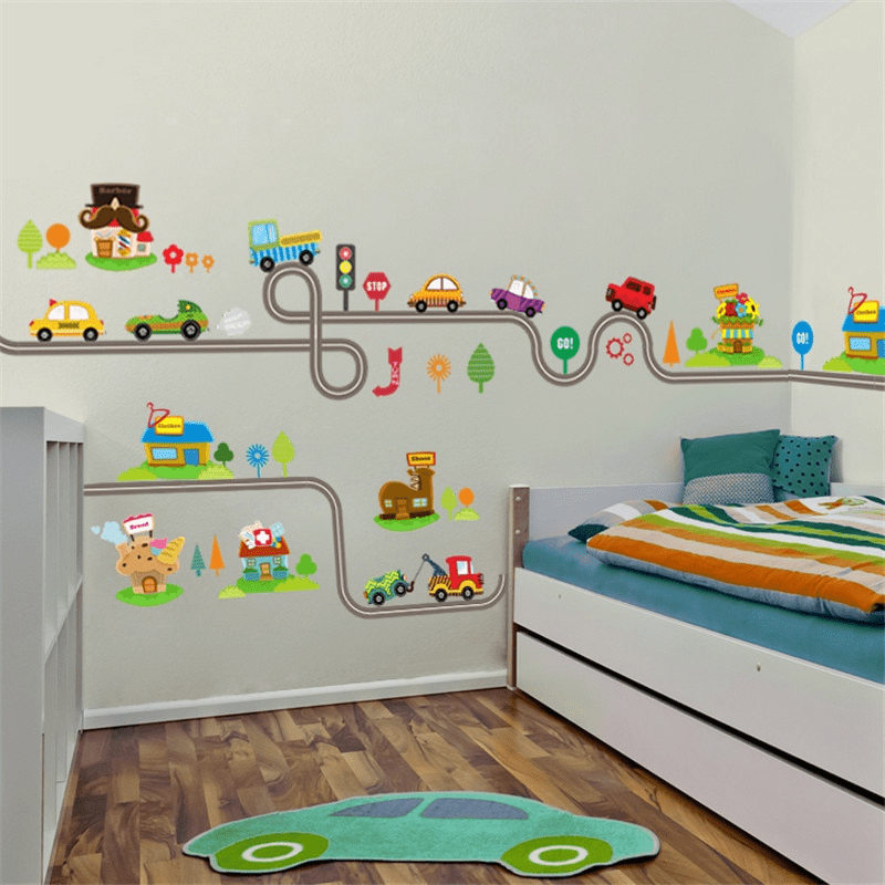 Lighting Mcqueen Bedroom Decor - 2 Peças/Lote Adesivos de Parede de