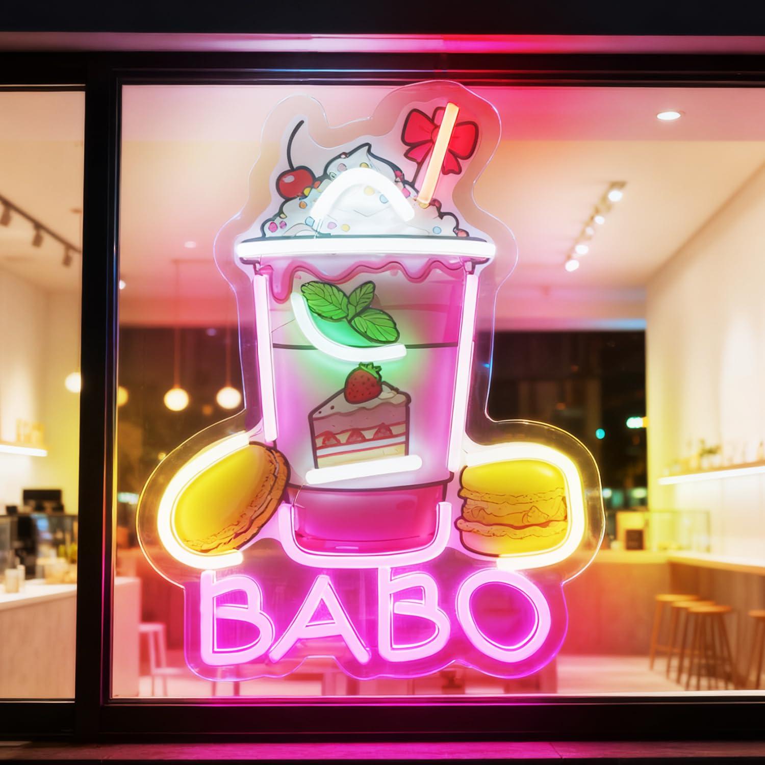 Letreiro Neon Boba, Letreiros  - Up Lighting Decor avaliação e preço